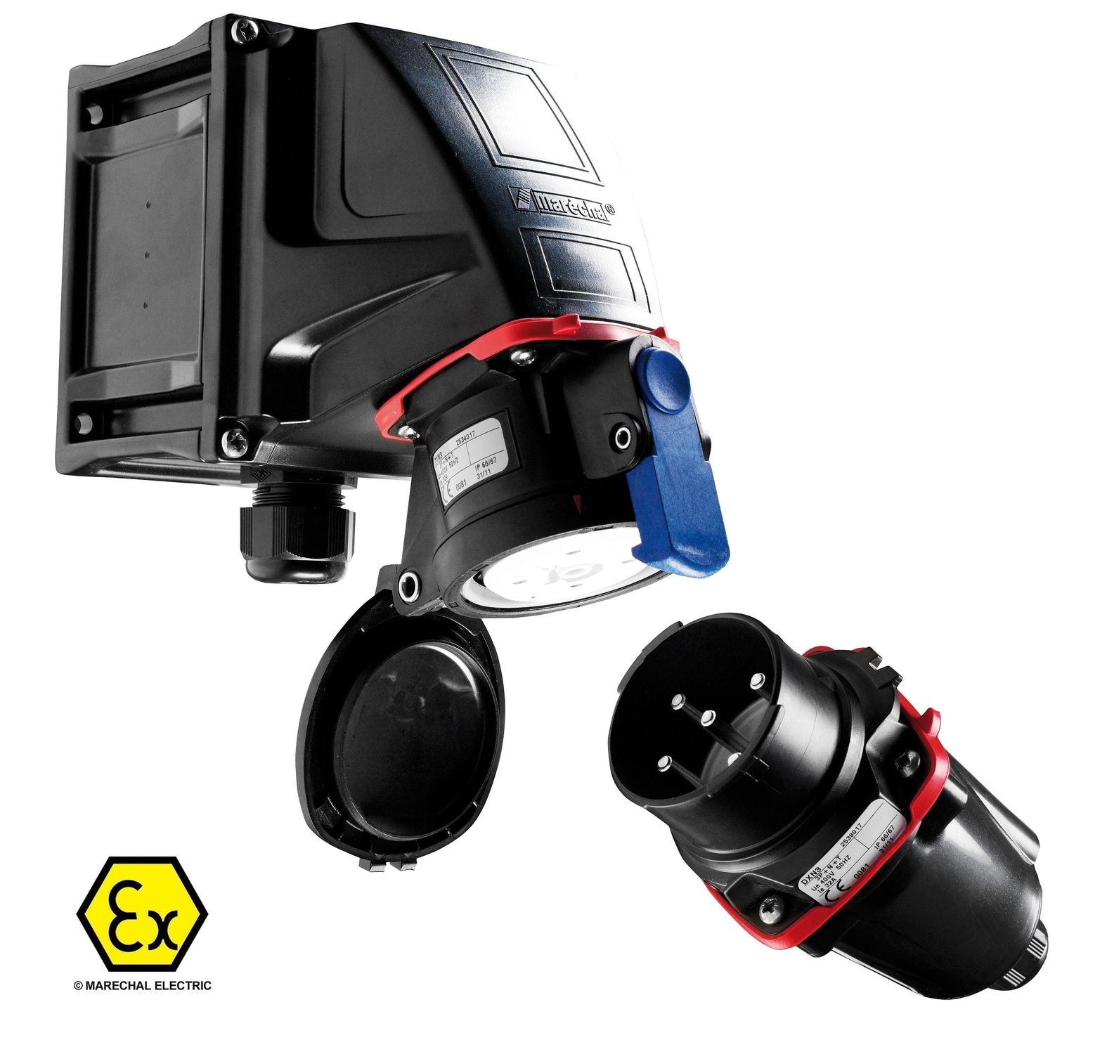 ATEX Plugs & Sockets : Marechal DXN1 20Amp Plug & Sockets for Hazardous Area Zone 1 & 2